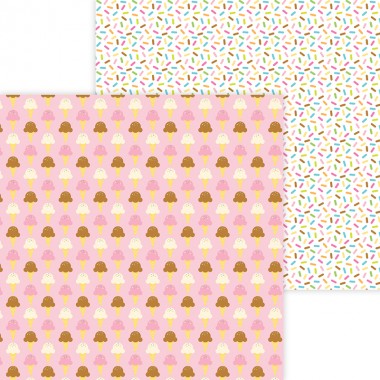 Cartulina Doble Vista 1 hoja de 12" x 12" Sugar Cones Doodlebug | 6665